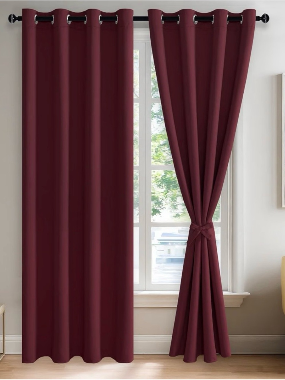 Burgundy curtains 52 x 84”